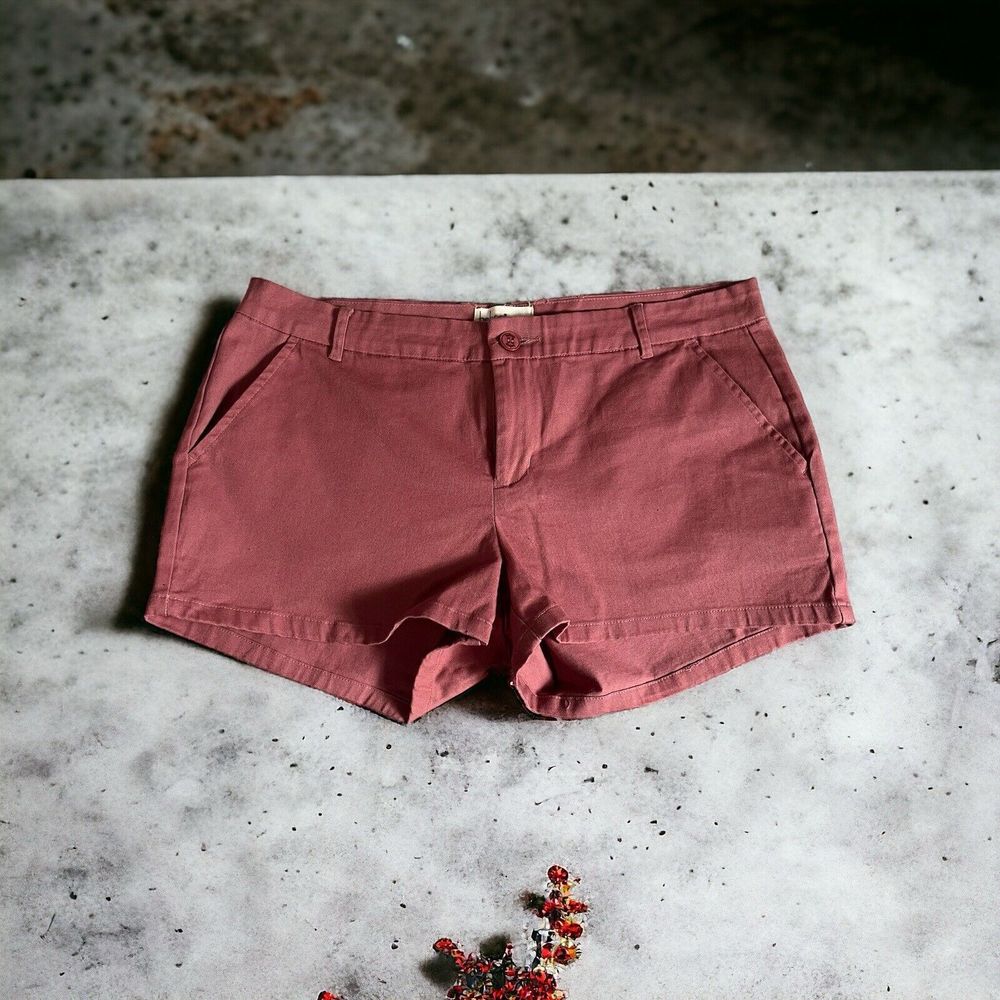 BEBOP Dusty Rose Flat Front Mid Rise‎ Chino Casual Shorts Size Jr 11 36” x 2.5”